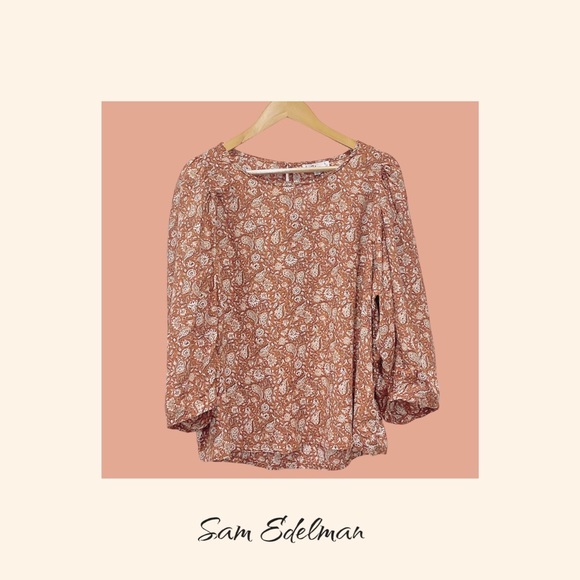 Sam Edelman Fall color Women's Clementine Puff Sleeve Floral Top - Picture 2 of 11